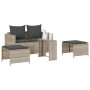 Set de muebles de jardín 5 pzas y cojines apilables gris claro en Sofás de exterior | Comprar online en Foru.es