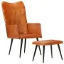 Brown genuine leather wing chair with footrest by vidaXL, Armchairs - Ref: Foro24-339663, Price: 112,63 €, Discount: %