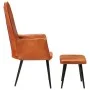 Brown genuine leather wing chair with footrest by vidaXL, Armchairs - Ref: Foro24-339663, Price: 112,63 €, Discount: %