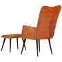 Brown genuine leather wing chair with footrest by vidaXL, Armchairs - Ref: Foro24-339663, Price: 112,63 €, Discount: %