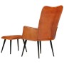 Sillón orejero con reposapiés cuero auténtico marrón de vidaXL, Sillones - Ref: Foro24-339663, Precio: 114,12 €, Descuento: %
