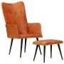Brown genuine leather wing chair with footrest by vidaXL, Armchairs - Ref: Foro24-339663, Price: 112,63 €, Discount: %