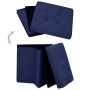Taburete con almacenaje plegable lino sintético azul de vidaXL, Taburetes y sillas plegables - Ref: Foro24-338767, Precio: 24...