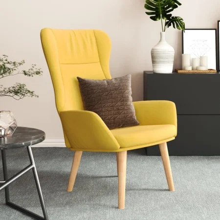 Sillón de relax de tela amarillo mostaza de vidaXL, Sillones - Ref: Foro24-341401, Precio: 101,92 €, Descuento: %