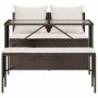 Set comedor de jardín 3 piezas y cojines ratán sintético marrón en Conjuntos de jardín | Comprar online en Foru.es