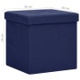 Taburete con almacenaje plegable lino sintético azul de vidaXL, Taburetes y sillas plegables - Ref: Foro24-338767, Precio: 24...