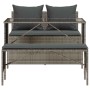 Set comedor de jardín 3 piezas con cojines ratán sintético gris en Conjuntos de jardín | Comprar online en Foru.es