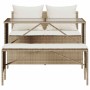 Set comedor de jardín 3 pzas con cojines ratán sintético beige en Conjuntos de jardín | Comprar online en Foru.es