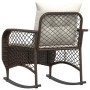 Silla mecedora de jardín con cojines ratán sintético marrón en Sillas de jardín | Comprar online en Foru.es
