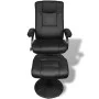 Sillón de TV con reposapiés cuero sintético sintético negro de vidaXL, Sillones - Ref: Foro24-241535, Precio: 199,63 €, Descu...