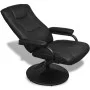 Sillón de TV con reposapiés cuero sintético sintético negro de vidaXL, Sillones - Ref: Foro24-241535, Precio: 199,63 €, Descu...