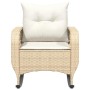 Silla mecedora de jardín con cojines ratán sintético beige en Sillas de jardín | Comprar online en Foru.es