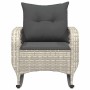 Silla mecedora de jardín con cojines ratán sintético gris claro en Sillas de jardín | Comprar online en Foru.es