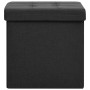 Taburete con almacenaje plegable lino sintético negro de vidaXL, Taburetes y sillas plegables - Ref: Foro24-338763, Precio: 2...