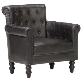Sillón de cuero auténtico de cabra negro de vidaXL, Sillones - Ref: Foro24-288288, Precio: 363,15 €, Descuento: %