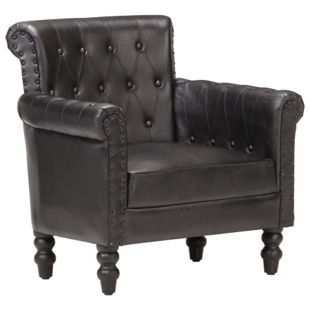 Sillón de cuero auténtico de cabra negro de vidaXL, Sillones - Ref: Foro24-288288, Precio: 371,89 €, Descuento: %