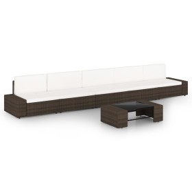 Juego de muebles de jardín 6 piezas ratán sintético marrón en Conjuntos de jardín | Comprar online en Foru.es