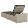 Tumbona plegable con cojín y espacio gris claro ratán sintético en Tumbonas | Comprar online en Foru.es