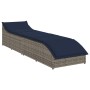 Tumbona plegable con cojín y espacio gris ratán sintético en Tumbonas | Comprar online en Foru.es