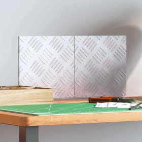 Peldaño Cuadrado 2 pcs Plateado 20 x 20 cm Aluminio en Hogar | Comprar online en Foru.es