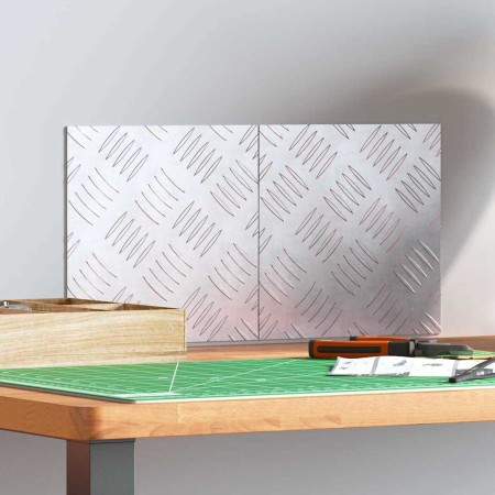 Peldaño Cuadrado 2 pcs Plateado 20 x 20 cm Aluminio en Hogar | Comprar online en Foru.es