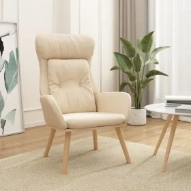 Sillón de relax de tela color crema de vidaXL, Sillones - Ref: Foro24-341292, Precio: 128,77 €, Descuento: %