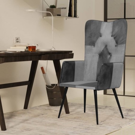 Sillón orejero de cuero auténtico gris canela de vidaXL, Sillones - Ref: Foro24-339661, Precio: 86,59 €, Descuento: %