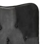 Sillón con reposapiés cuero auténtico y lona negro de vidaXL, Sillones - Ref: Foro24-339678, Precio: 104,46 €, Descuento: %