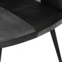 Sillón con reposapiés cuero auténtico y lona negro de vidaXL, Sillones - Ref: Foro24-339678, Precio: 100,68 €, Descuento: %
