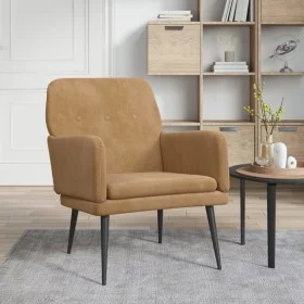 Sillón de terciopelo marrón 62x79x79 cm de vidaXL, Sillones - Ref: Foro24-351411, Precio: 92,65 €, Descuento: %