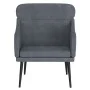 Sillón de terciopelo gris oscuro 63x76x80 cm de vidaXL, Sillones - Ref: Foro24-351437, Precio: 89,90 €, Descuento: %