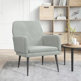 Sillón de terciopelo gris claro 62x79x79 cm de vidaXL, Sillones - Ref: Foro24-351404, Precio: 89,61 €, Descuento: %