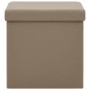 Taburete con almacenaje plegable capuchino PVC de vidaXL, Taburetes y sillas plegables - Ref: Foro24-338784, Precio: 24,42 €,...
