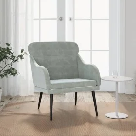 Sillón de terciopelo gris claro 63x76x80 cm de vidaXL, Sillones - Ref: Foro24-351436, Precio: 84,24 €, Descuento: %