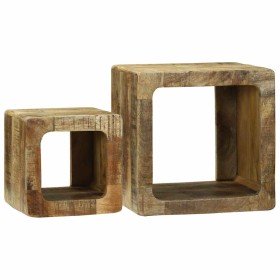 Unidades de TV con estante 2 pcs Marrón Madera de mango maciza en Mesas auxiliares | Comprar online en Foru.es