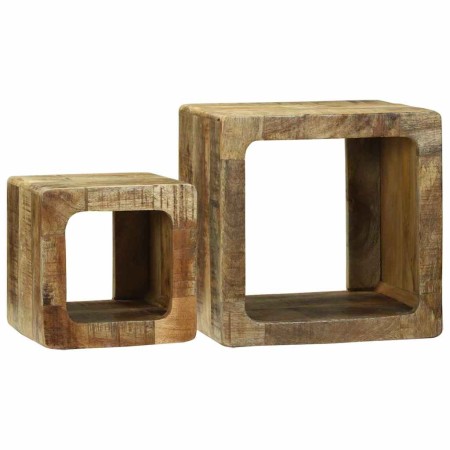 Unidades de TV con estante 2 pcs Marrón Madera de mango maciza en Mesas auxiliares | Comprar online en Foru.es
