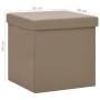 Taburete con almacenaje plegable capuchino PVC de vidaXL, Taburetes y sillas plegables - Ref: Foro24-338784, Precio: 24,42 €,...