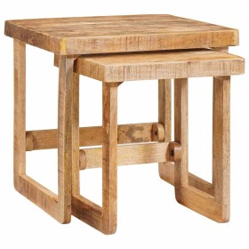 Mesas Nido 2 pcs Marrón 46 x 46 x 45 cm Madera de mango maciza en Mesas auxiliares | Comprar online en Foru.es