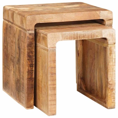 Mesas Nido 2 pcs Marrón 46 x 40 x 46 cm Madera de mango maciza en Mesas auxiliares | Comprar online en Foru.es
