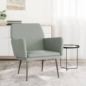 Sillón de terciopelo gris claro 62x79x79 cm de vidaXL, Sillones - Ref: Foro24-351372, Precio: 97,88 €, Descuento: %