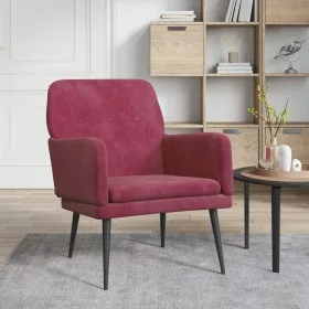 Sillón de terciopelo rojo tinto 62x79x79 cm de vidaXL, Sillones - Ref: Foro24-351408, Precio: 87,28 €, Descuento: %