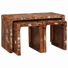 Mesa Nido 3 pcs Marrón Madera sólida recuperada en Mesas auxiliares | Comprar online en Foru.es
