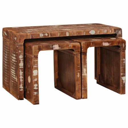 Mesa Nido 3 pcs Marrón Madera sólida recuperada en Mesas auxiliares | Comprar online en Foru.es