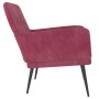 Sillón de terciopelo rojo tinto 62x79x79 cm de vidaXL, Sillones - Ref: Foro24-351408, Precio: 81,66 €, Descuento: %