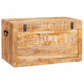 Caja de Almacenamiento con puerta Marrón Madera de mango maciza en Baúles de almacenamiento | Comprar online en Foru.es