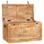 Caja de Almacenamiento con puerta Marrón Madera de mango maciza en Baúles de almacenamiento | Comprar online en Foru.es