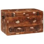 Caja de Almacenamiento con puerta Marrón Madera de mango maciza en Baúles de almacenamiento | Comprar online en Foru.es