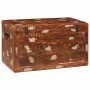 Caja de Almacenamiento con puerta Marrón Madera de mango maciza en Baúles de almacenamiento | Comprar online en Foru.es