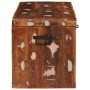 Caja de Almacenamiento con puerta Marrón Madera de mango maciza en Baúles de almacenamiento | Comprar online en Foru.es