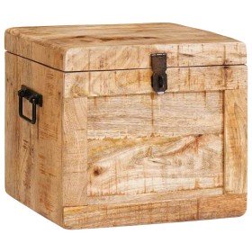 Caja de Almacenamiento con puerta Marrón Madera de mango maciza en Baúles de almacenamiento | Comprar online en Foru.es